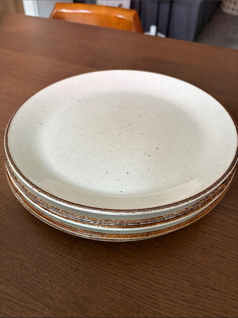VTG J&G MEAKIN - LIFESTYLE - Speckled Stoneware Dinner Plates (set of 5) - Picture 1 of 10